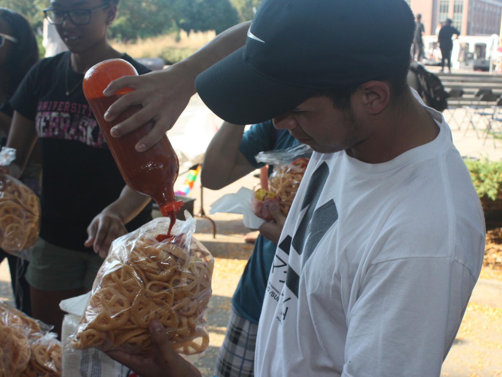 Students celebrate Hispanic heritage with new snacks at Fiesta on the Green at the University of Nebraska-Lincoln.