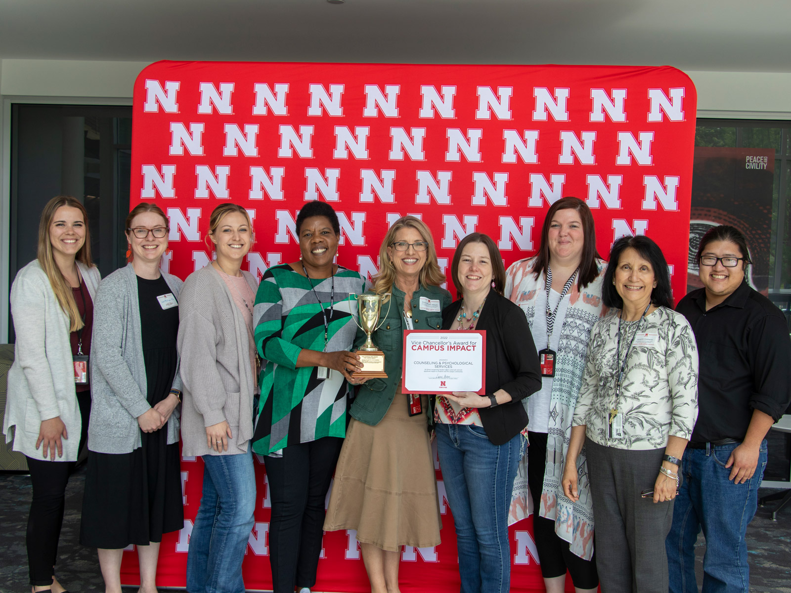 CAPS staff receives the Vice Chancellor's Award for Campus Impact