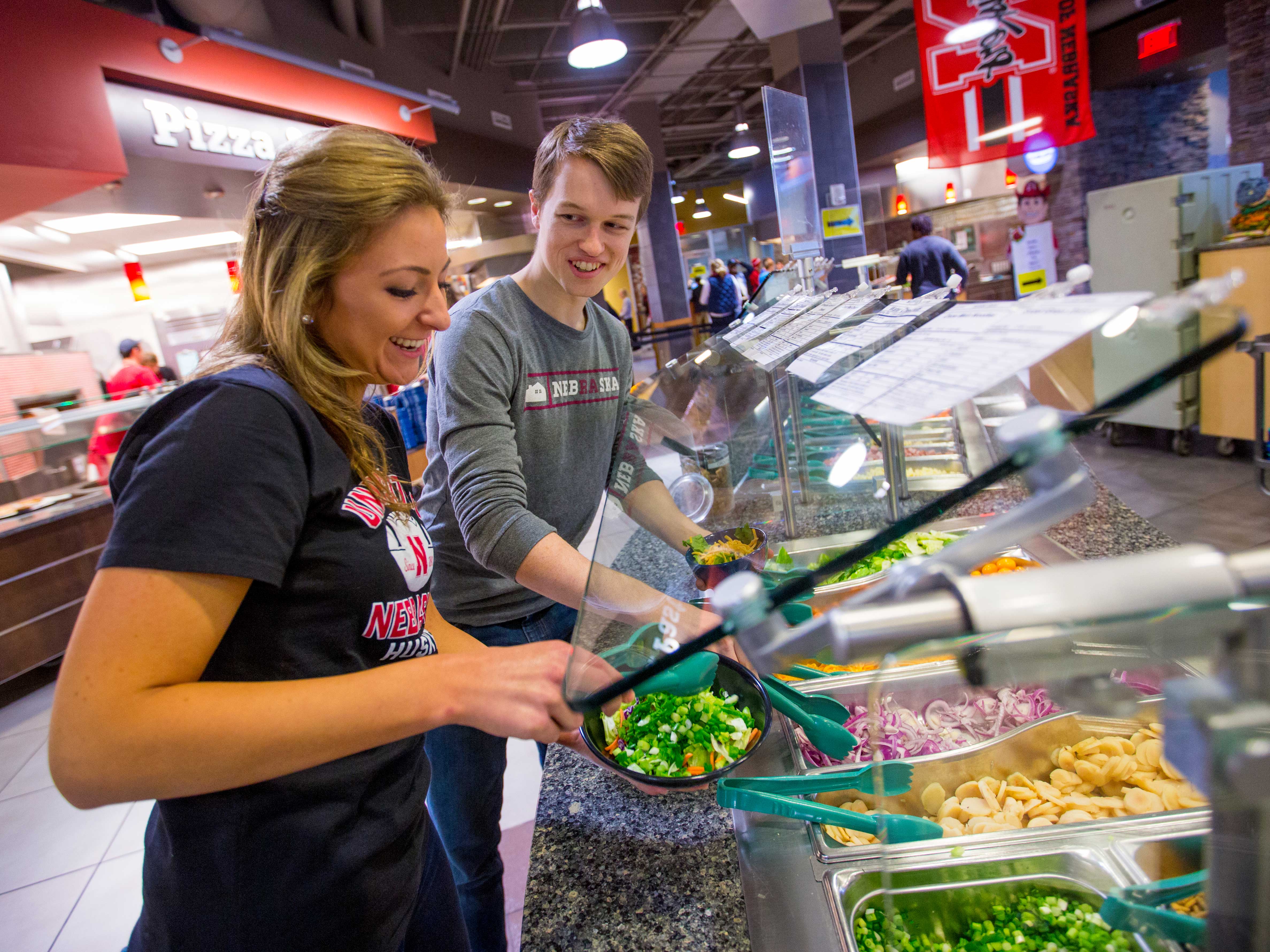 Salad bar in a dining center at the University of Nebraska-Lincoln