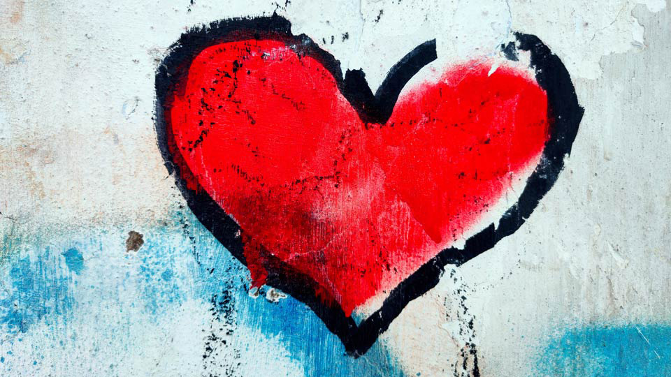 Heart painted on wall