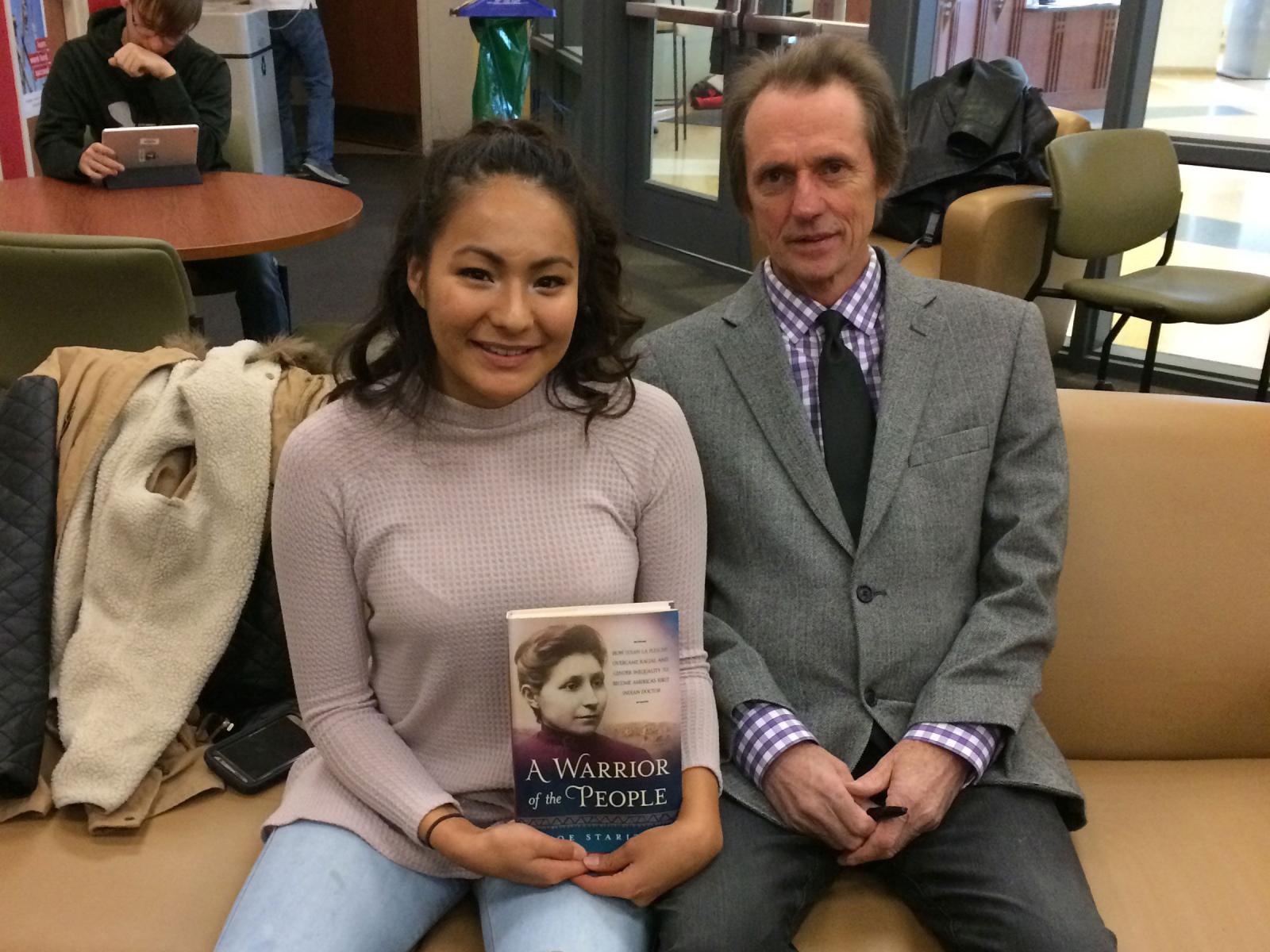 Angelica Solomon with Joe Starita at the Native American Symposium at University of Nebraska-Lincoln