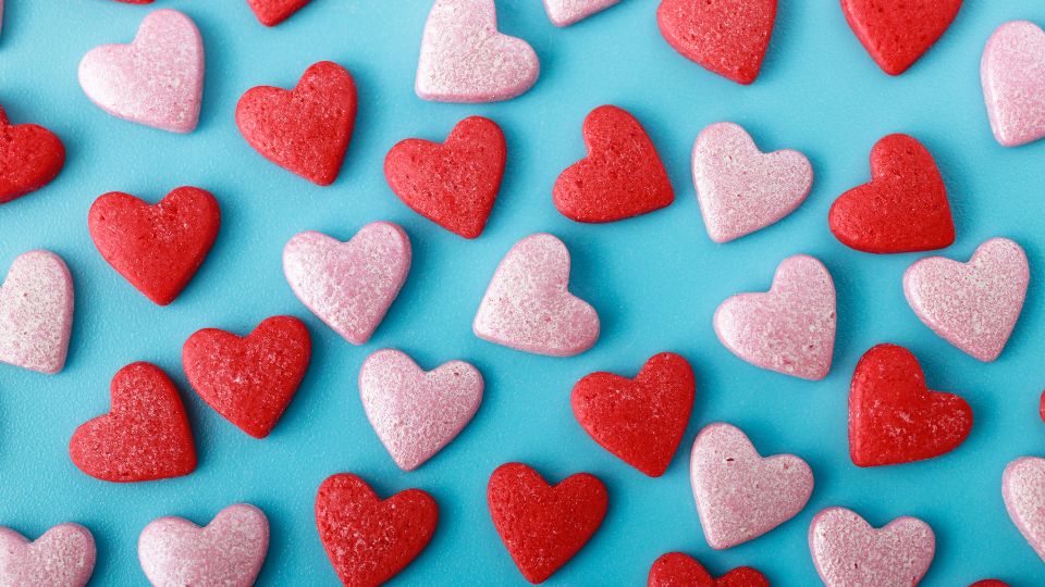 Valentine heart-shaped cookies