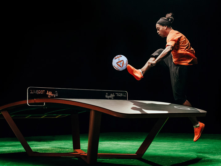 Brazilian former professional footballer Ronaldinho is a worldwide ambassador for Teqball, which UNL students can play at the Rec & Wellness Center on east campus. [photo from Teqball.com] 