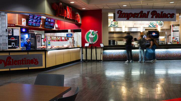 A handful of students order from Imperial Palace in Nebraska Union.