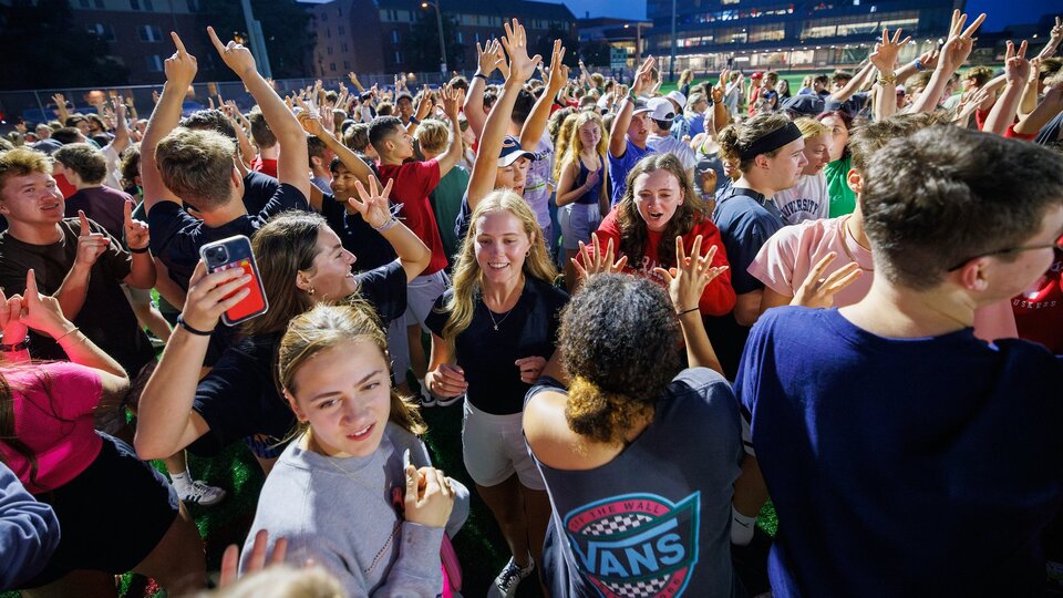 Students participate in safe expressive activity on the Nebraska Union Plaza.