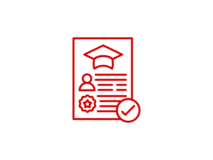 icon of an academic transcript showing positive scores
