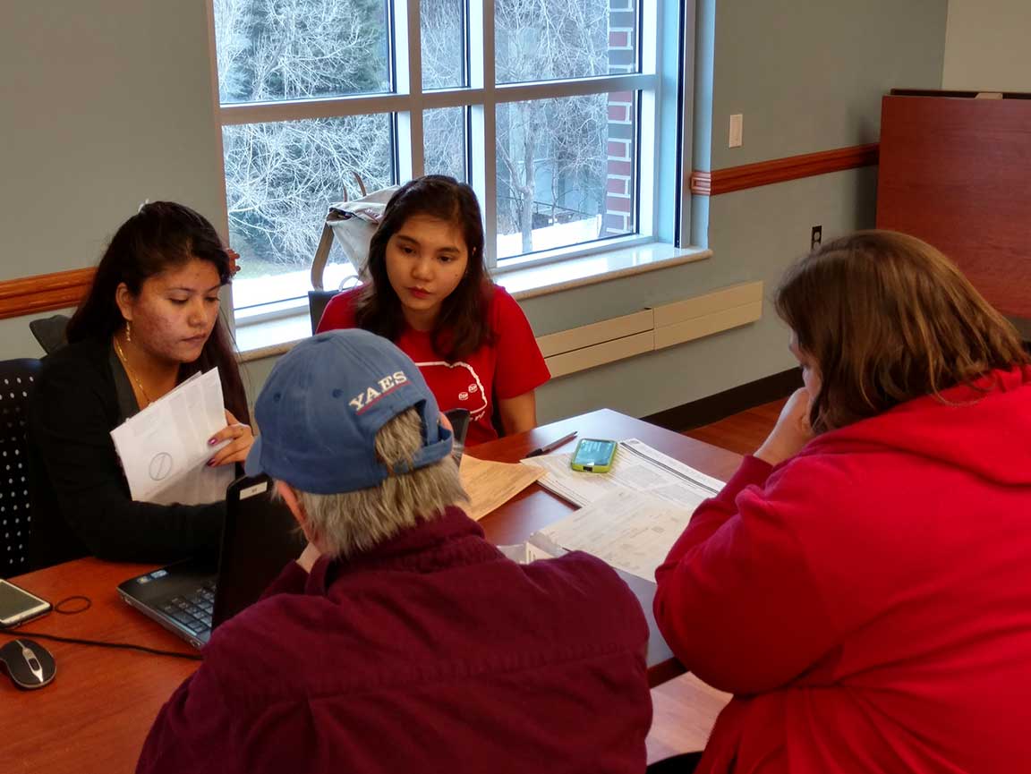 Students assist with 2015 income taxes through the Volunteer Income Tax Assistance program