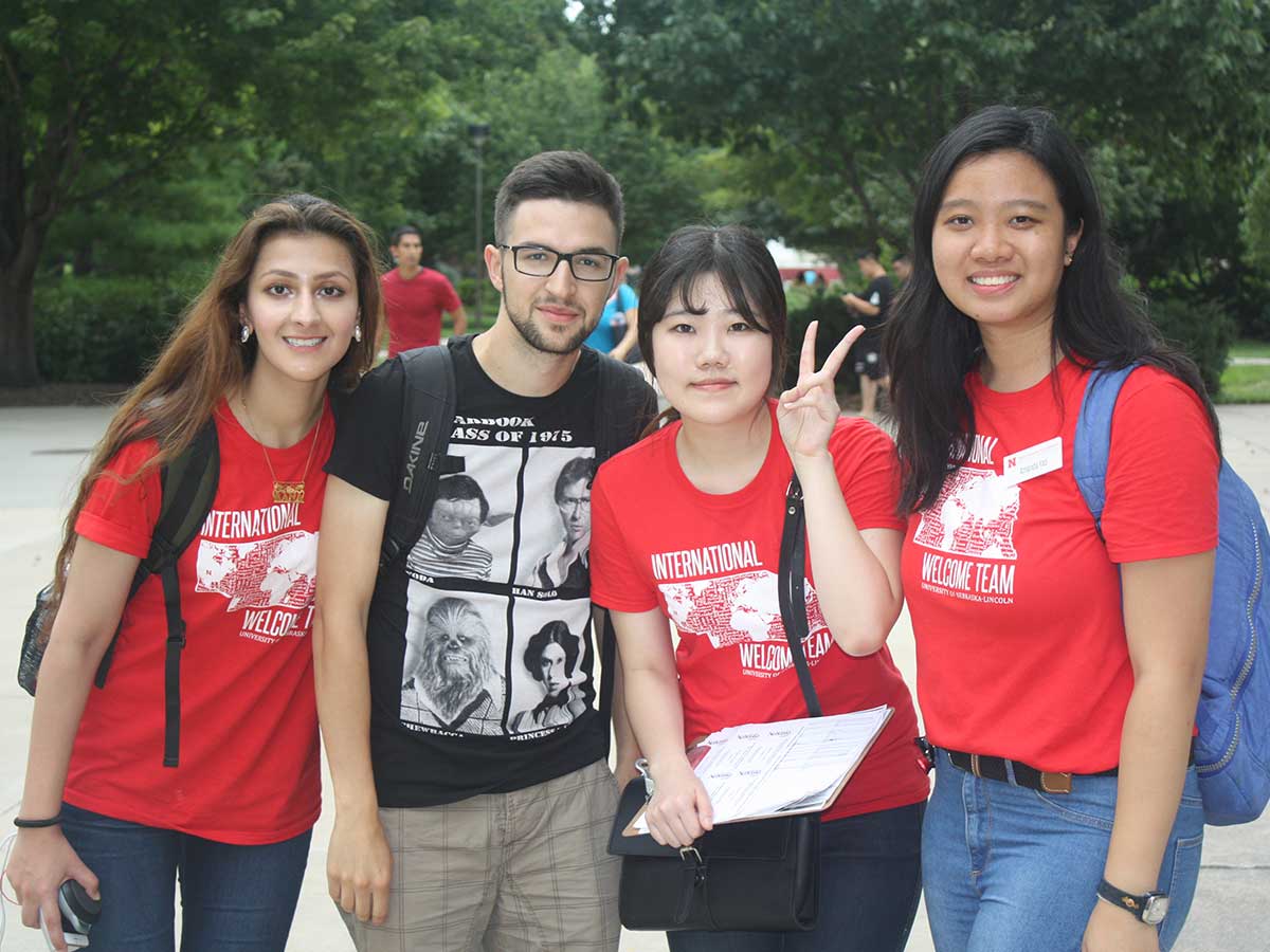 International students and welcome team members enjoy music from around the world at the International Welcome Party in the East Union