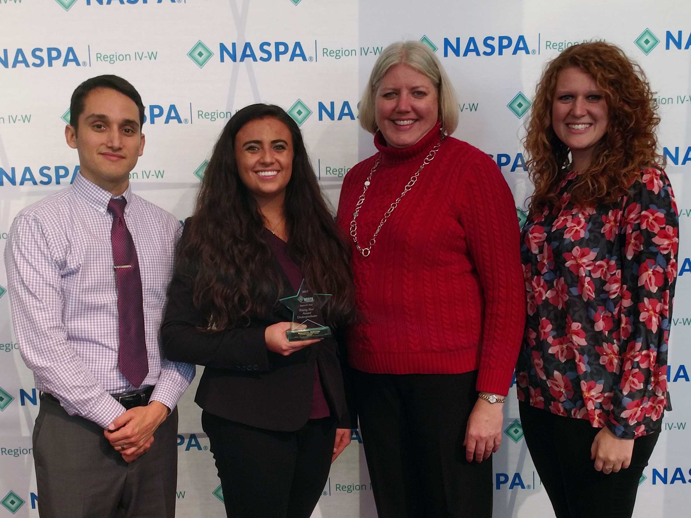 Rising Star recipient Brianna Ridenour with her three nominators, Moi Padilla, Veronica Riepe and Samantha Kennelly.