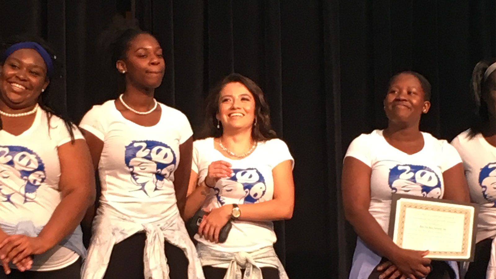 Members of Zeta Phi Beta Sorority, Inc. participate in the OASIS Stroll Off at the University of Nebraska-Lincoln