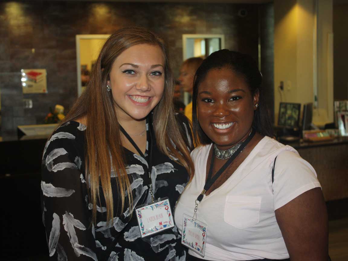 Women participating in sorority recruitment at UNL.