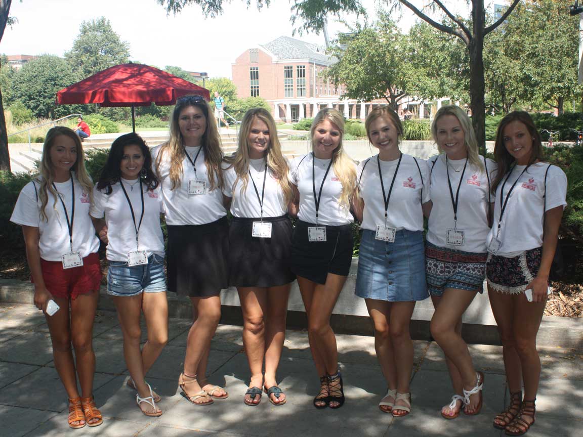 UNL students participate in sorority recruitment.