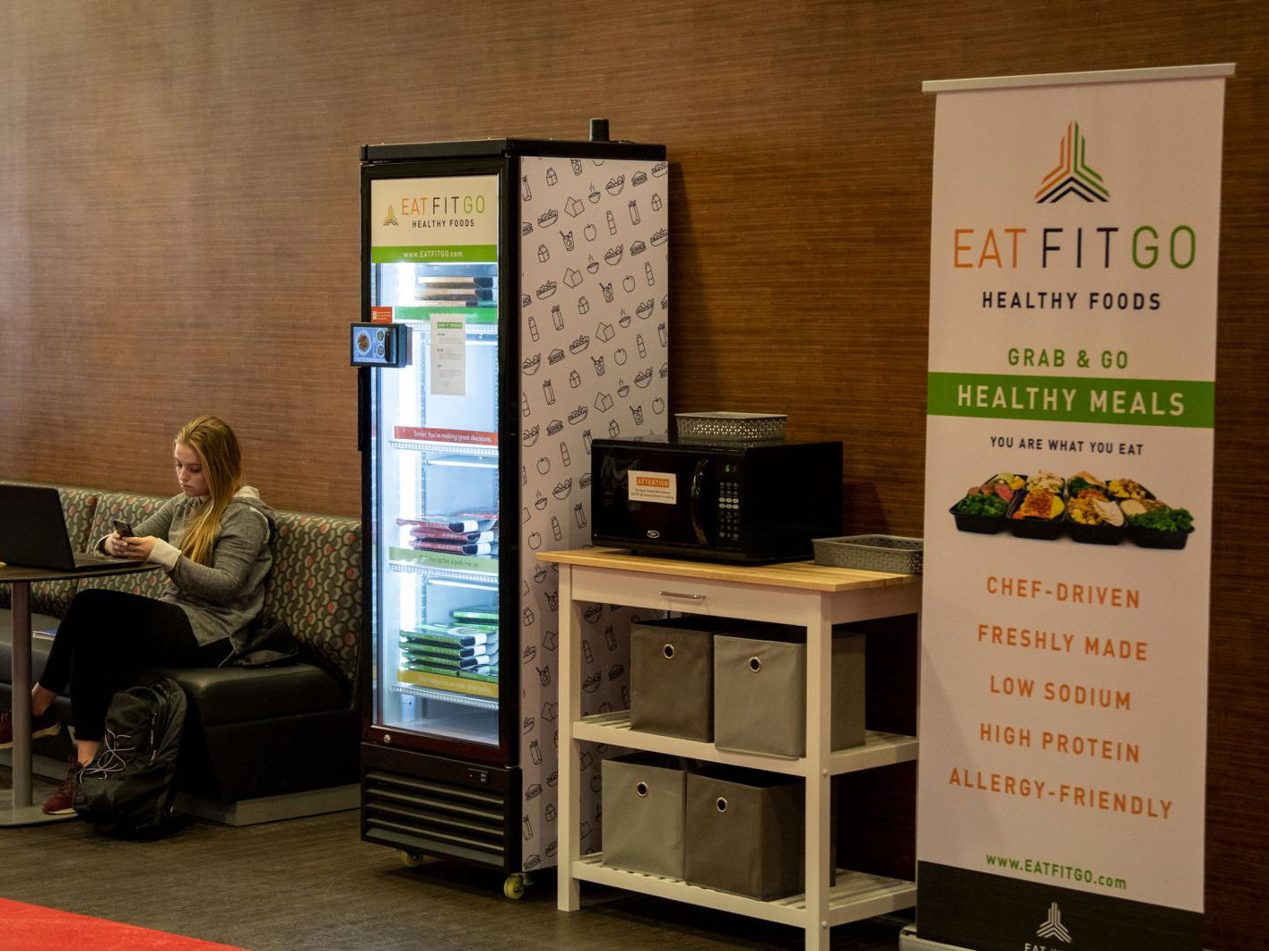 Eat Fit Go meals are available from a self-serve kiosk in the Nebraska Union.