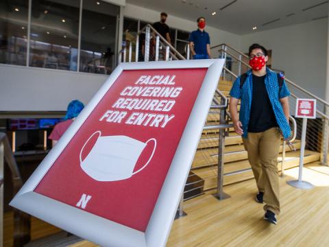 The university is requiring that facial coverings be worn during the fall semester when indoors and when social distancing cannot be observed. Students and employees will each receive two masks each. 