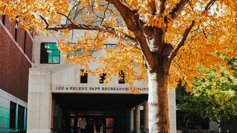 Exterior view of the Campus Rec Center's main entrance. [Mike Jackson | Student Affairs]