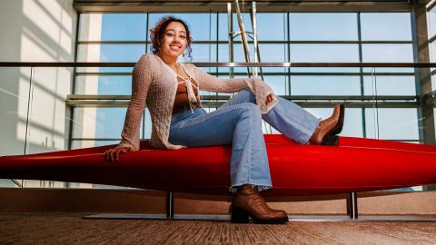 Ale Guiza Gonzalez is photographed in Hawks Hall.