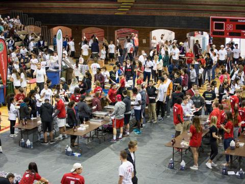 UNL students participate in The Big Event at Campus Recreation Center on Saturday, April 8, 2017, in Lincoln, Nebraska.