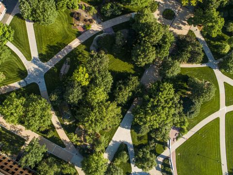 Campus drone shot