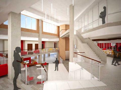 Concept drawing of the renovated interior of the Nebraska East Union. A presentation on the $28.5 million project is 6 to 7:30 p.m. Nov. 6.