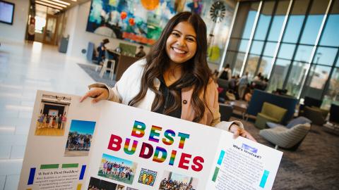 Jenny Castor, a sophomore elementary and special education student from Tecumseh, Nebraska, now serves as treasurer of the Best Buddies RSO.