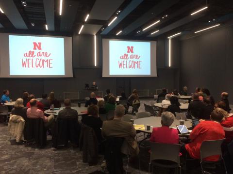 Professor Josephine Potuto presents 'Freedom of Expression & the Law' to student affairs professionals at Nebraska.