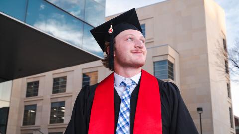 Nebraska's Samuel DeZube graduates Dec. 16 and will go on to work as a business operations analyst in Omaha. [Atali Benimana | Business]