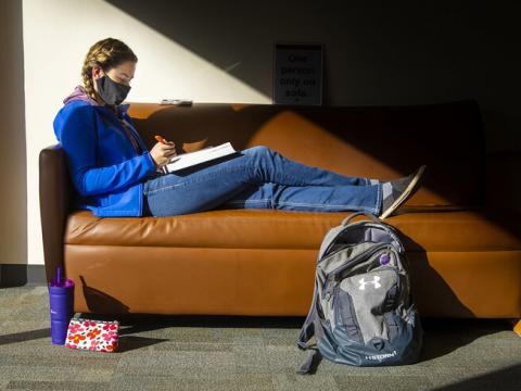 Student studying