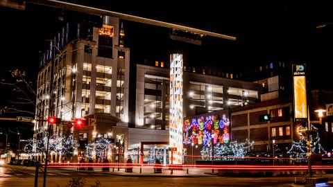 Tower Square is one block south of UNL's city campus at the corner of 13th and P Streets.