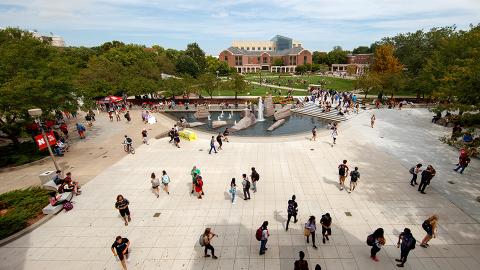 Memorial Plaza adjacent to Nebraska Union.